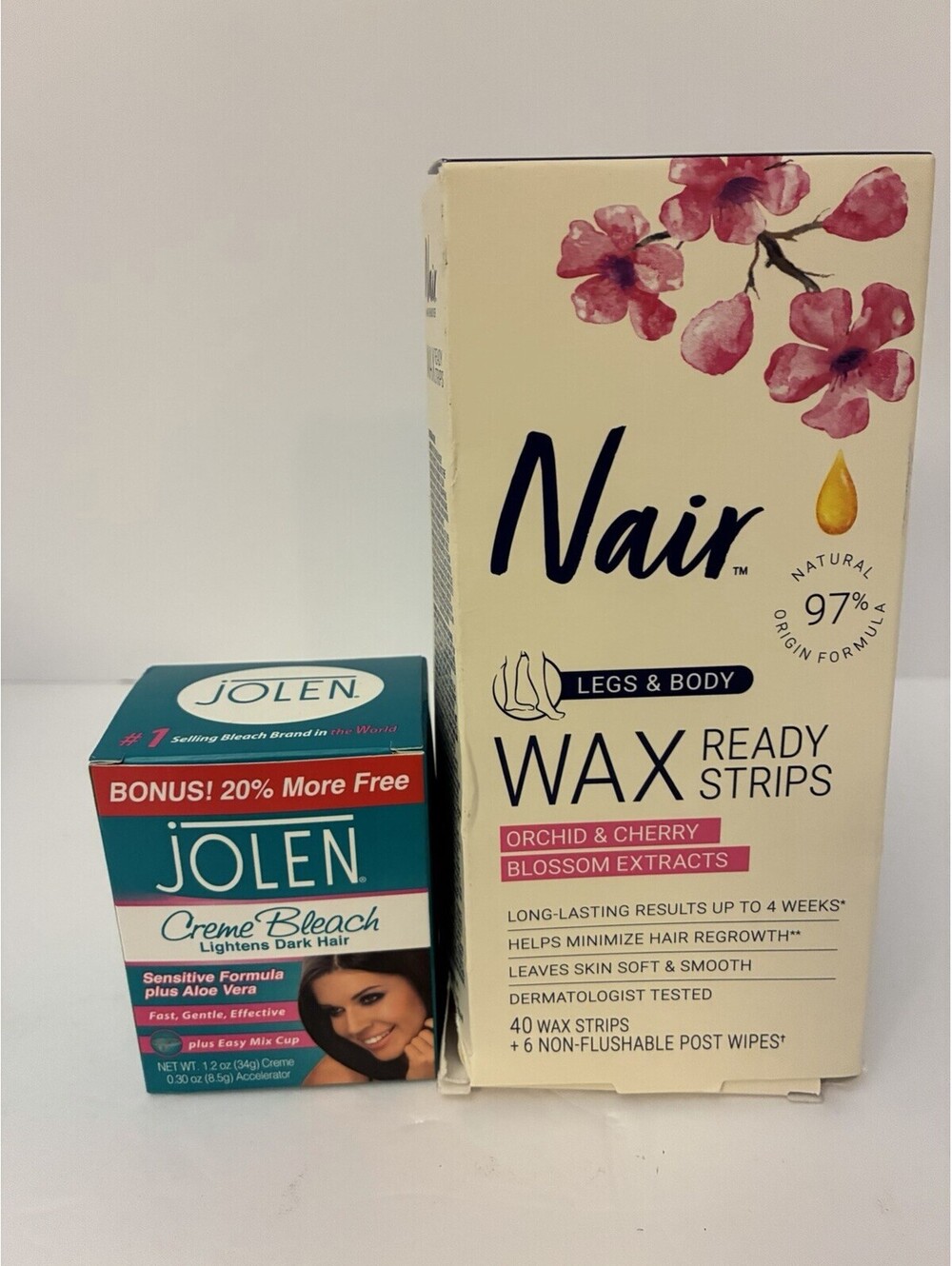 jolen creme bleach And Nair Strips Combo